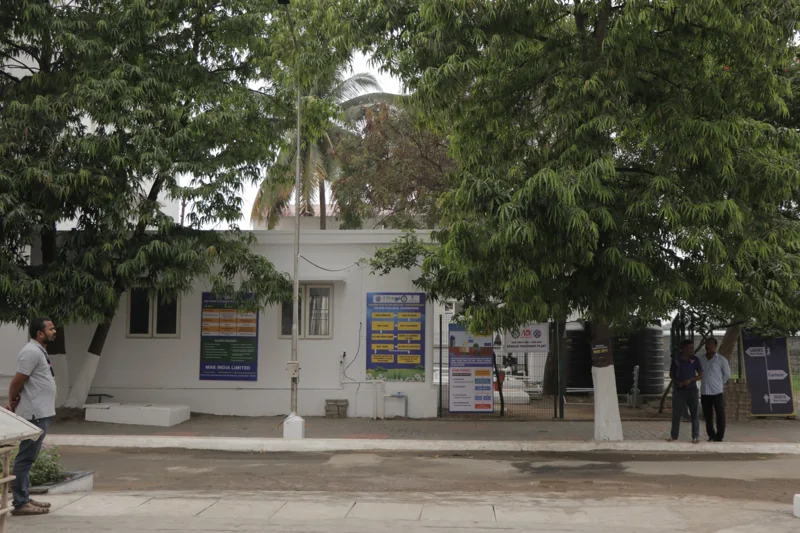 Exterior of the sewage treatment facility at GRD College, Coimbatore